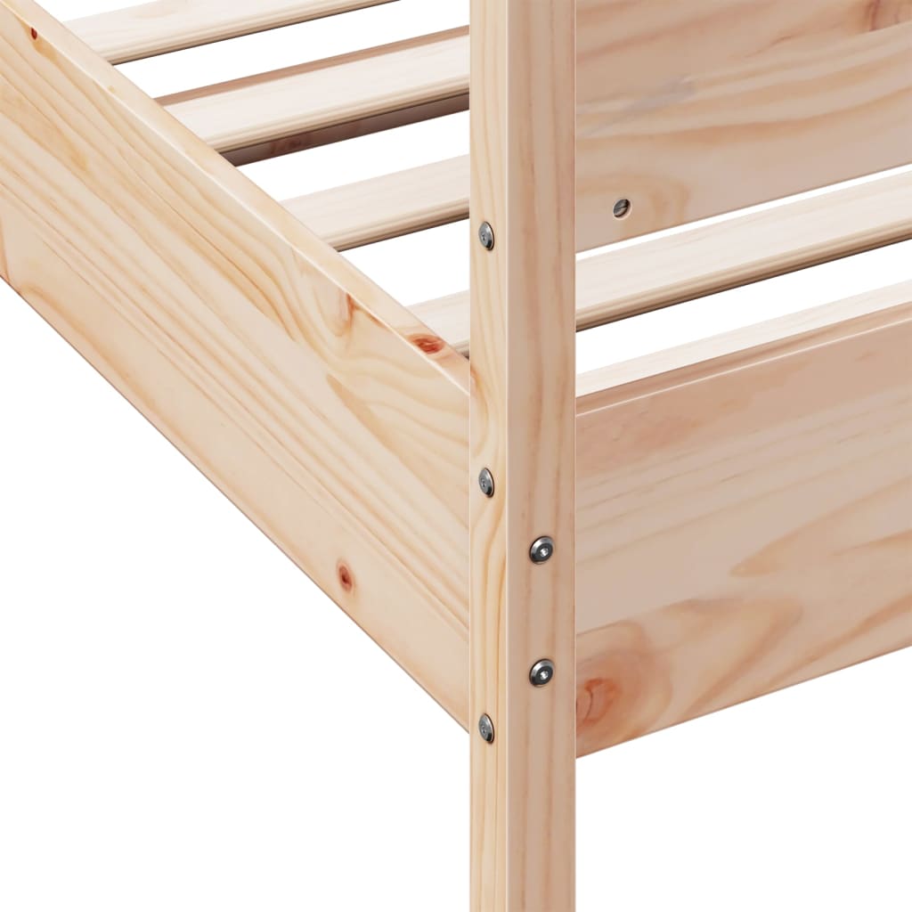 Bed frame with headboard 100x200 cm in solid pine wood