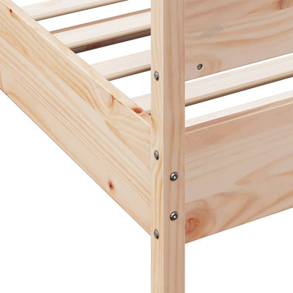 Bed frame with headboard 100x200 cm in solid pine wood