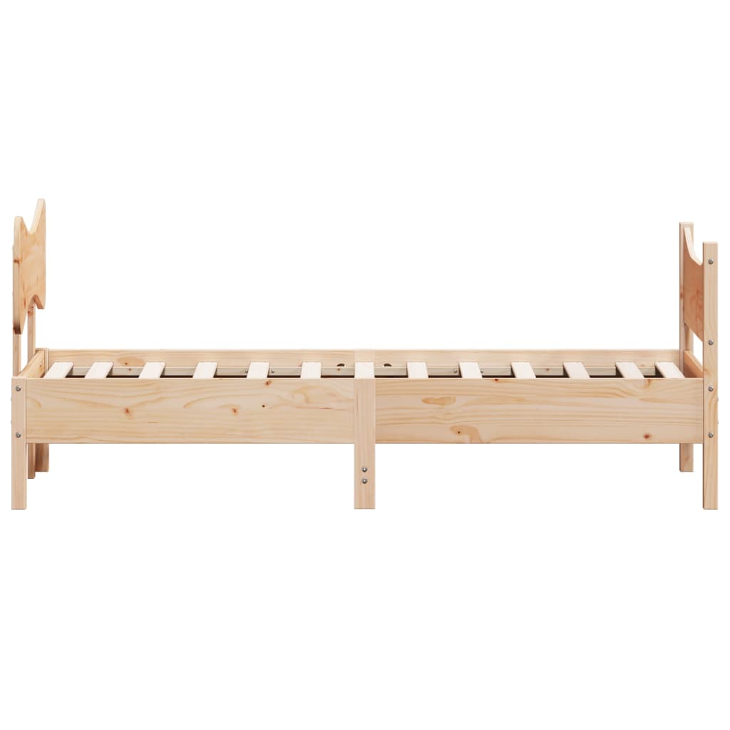 Bed frame with headboard 90x200 cm in solid pine wood