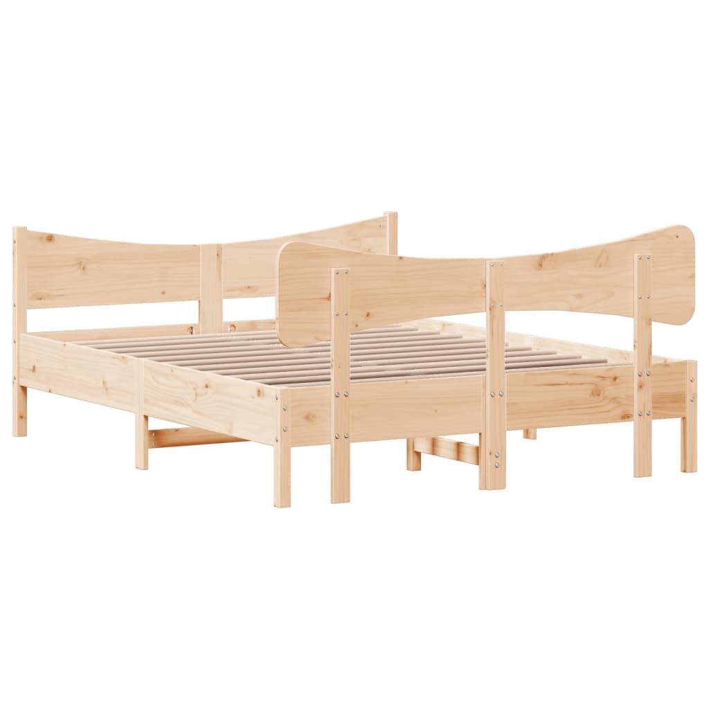 Letto senza Materasso 140x190 cm in Legno Massello di Pino