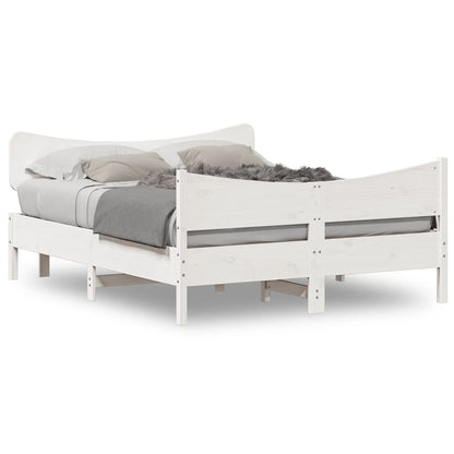 Letto senza Materasso Bianco 140x190 cm Legno Massello di Pino