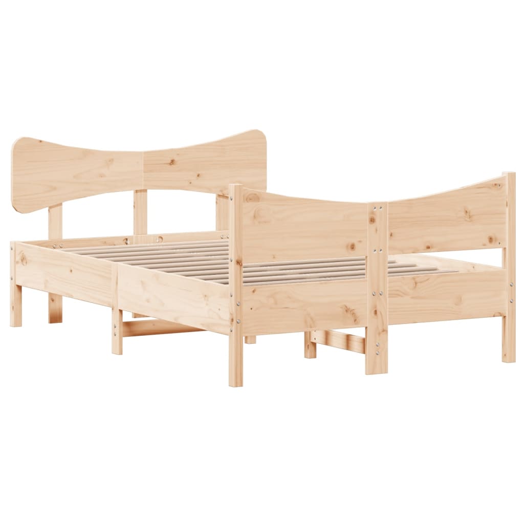 Bed frame with headboard 120x190 cm in solid pine wood