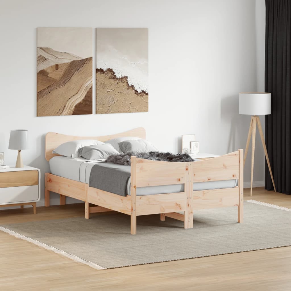 Bed frame with headboard 120x190 cm in solid pine wood