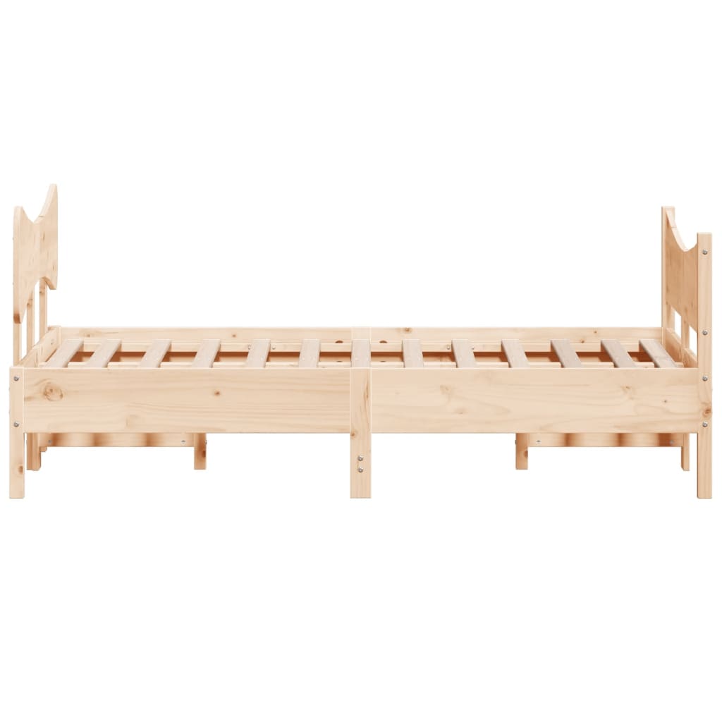 Bed frame with headboard 120x190 cm in solid pine wood