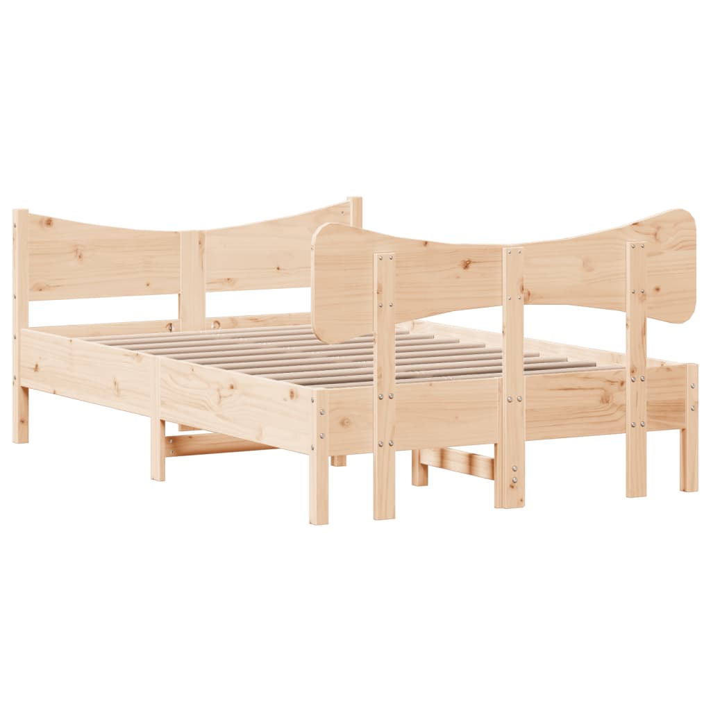 Bed frame with headboard 120x190 cm in solid pine wood