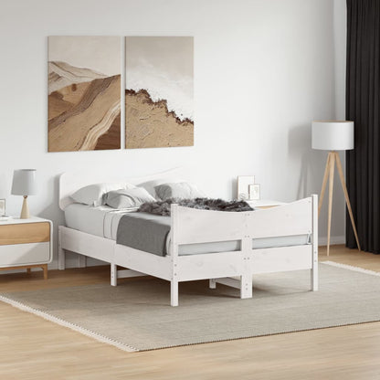 Letto senza Materasso Bianco 120x190 cm Legno Massello di Pino