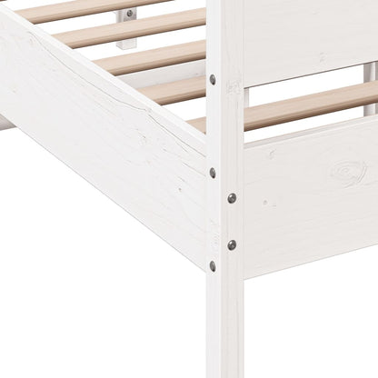 Bedframe with White Headboard 120x190 cm Solid Pine Wood