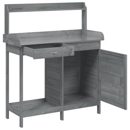 Tavolo Invaso con Mobile Grigio 110,5x45x124,5cm Massello Abete | homemem39