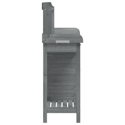 Tavolo Invaso con Mobile Grigio 110,5x45x124,5cm Massello Abete | homemem39