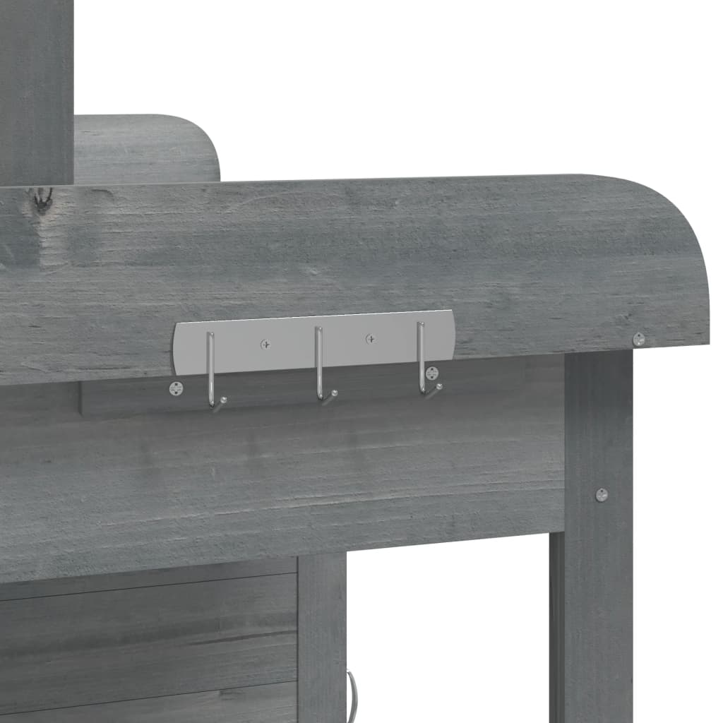 Tavolo Invaso con Mobile Grigio 110,5x45x124,5cm Massello Abete | homemem39