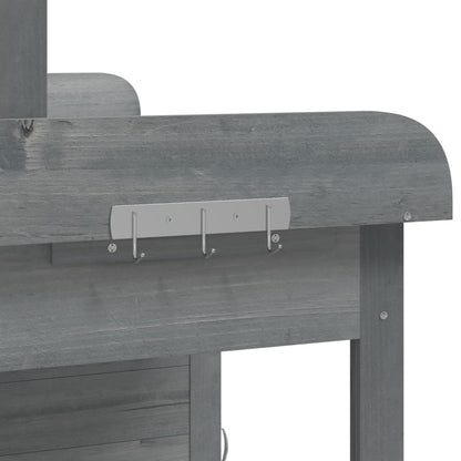 Tavolo Invaso con Mobile Grigio 110,5x45x124,5cm Massello Abete | homemem39