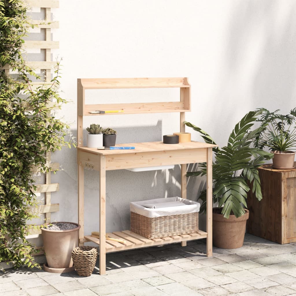 Tavolo Invaso con Lavello 47,5x44x139,5 cm Massello Abete | homemem39