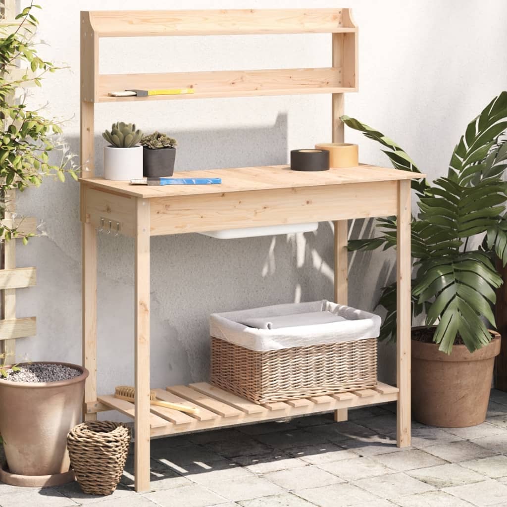 Tavolo Invaso con Lavello 47,5x44x139,5 cm Massello Abete | homemem39