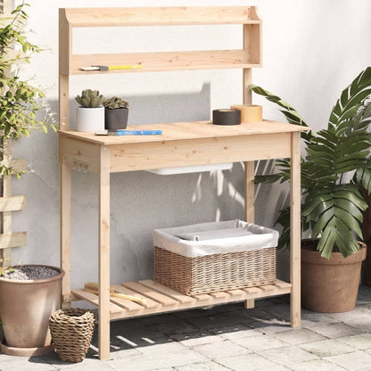 Tavolo Invaso con Lavello 47,5x44x139,5 cm Massello Abete | homemem39
