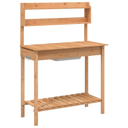 Tavolo Invaso con Lavello Marrone 147,5x44x139,5 Massello Abete | homemem39