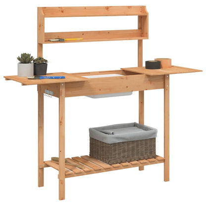 Tavolo Invaso con Lavello Marrone 147,5x44x139,5 Massello Abete | homemem39