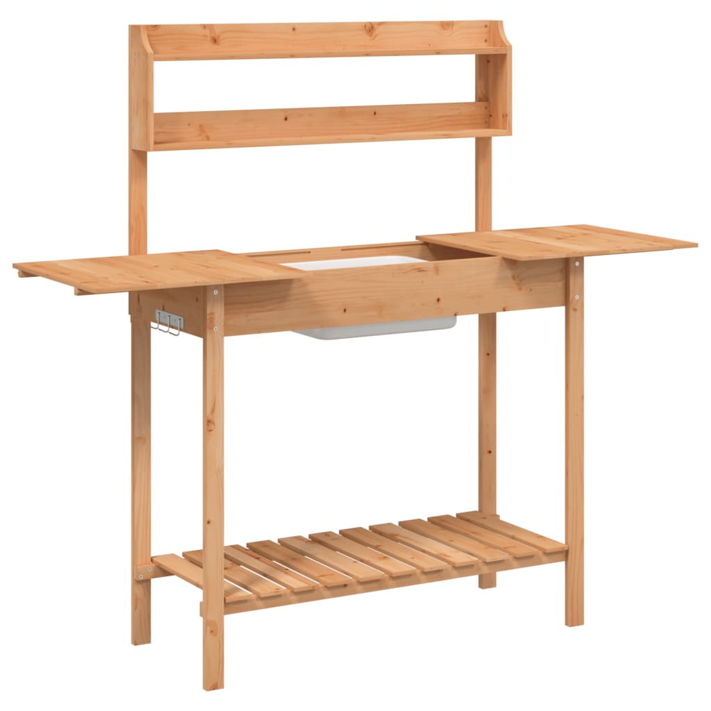 Tavolo Invaso con Lavello Marrone 147,5x44x139,5 Massello Abete | homemem39