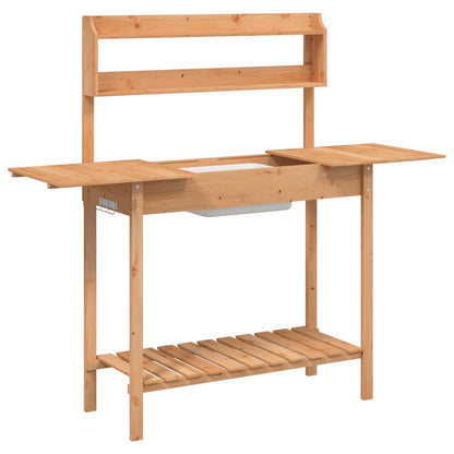 Tavolo Invaso con Lavello Marrone 147,5x44x139,5 Massello Abete | homemem39