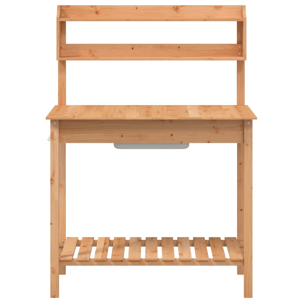 Tavolo Invaso con Lavello Marrone 147,5x44x139,5 Massello Abete | homemem39