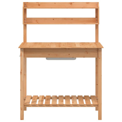 Tavolo Invaso con Lavello Marrone 147,5x44x139,5 Massello Abete | homemem39