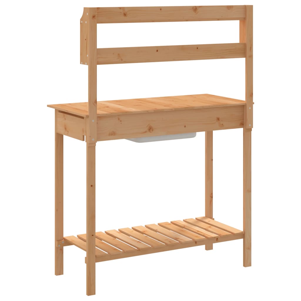 Tavolo Invaso con Lavello Marrone 147,5x44x139,5 Massello Abete | homemem39