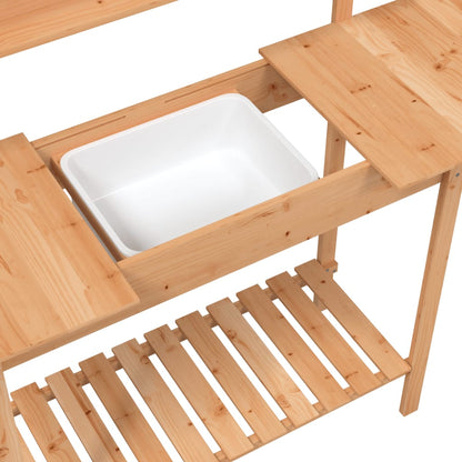 Tavolo Invaso con Lavello Marrone 147,5x44x139,5 Massello Abete | homemem39