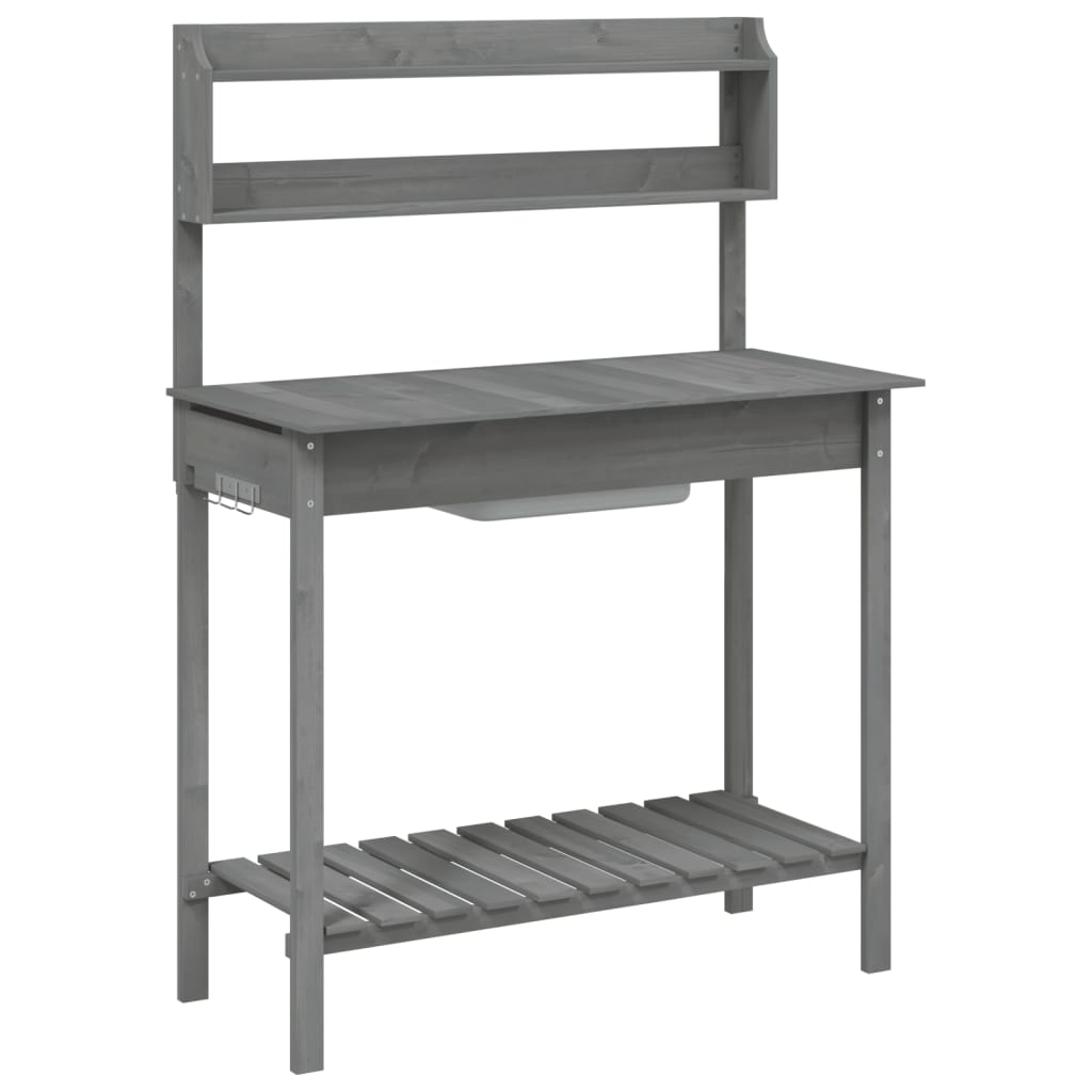 Tavolo Invaso con Lavello Grigio 147,5x44x139,5 Massello Abete | homemem39