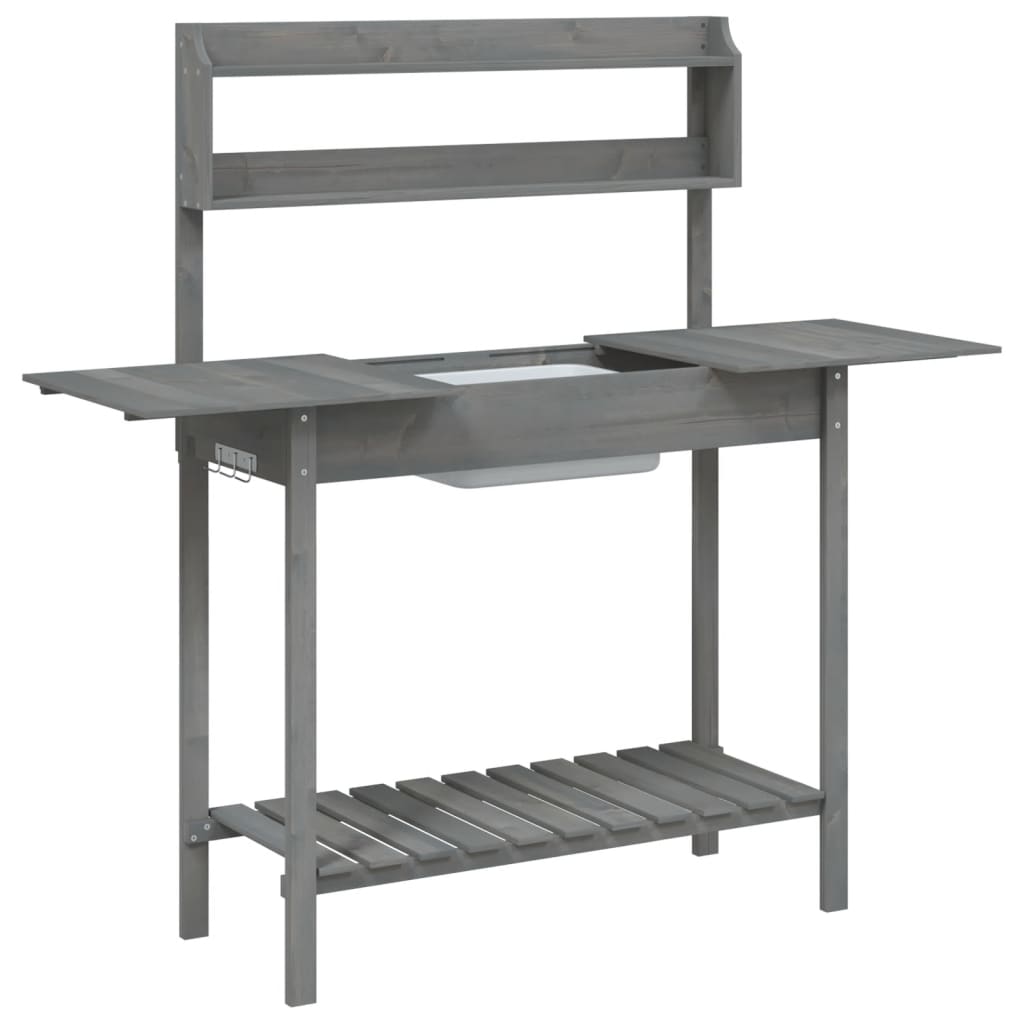 Tavolo Invaso con Lavello Grigio 147,5x44x139,5 Massello Abete | homemem39