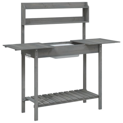 Tavolo Invaso con Lavello Grigio 147,5x44x139,5 Massello Abete | homemem39