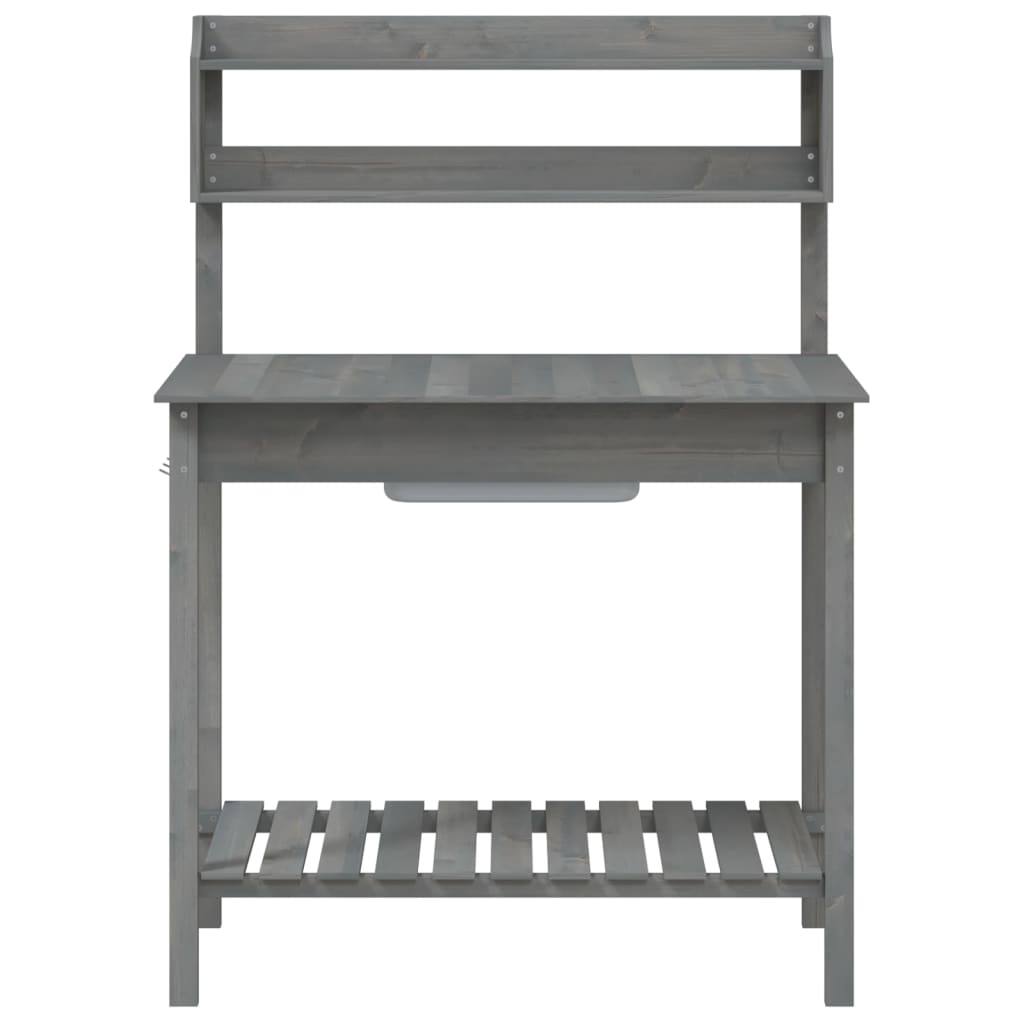 Tavolo Invaso con Lavello Grigio 147,5x44x139,5 Massello Abete | homemem39