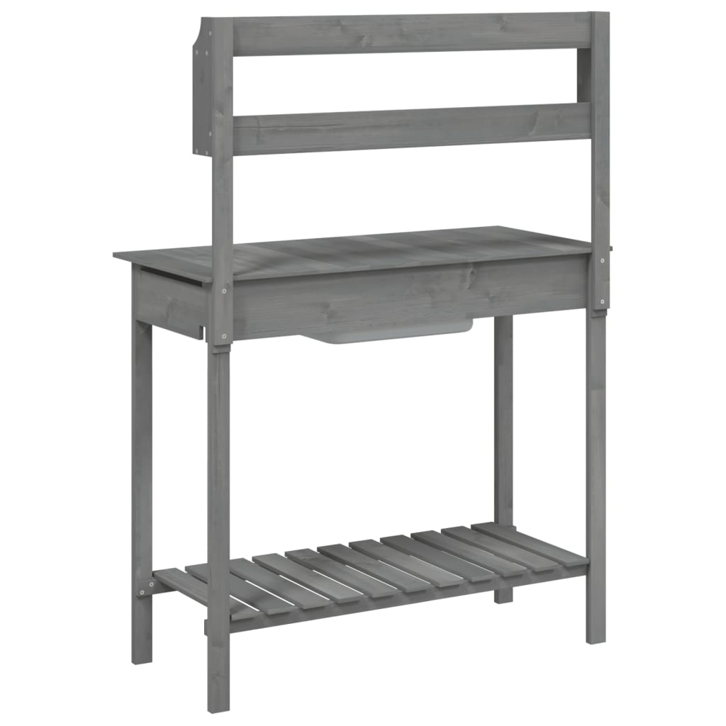 Tavolo Invaso con Lavello Grigio 147,5x44x139,5 Massello Abete | homemem39