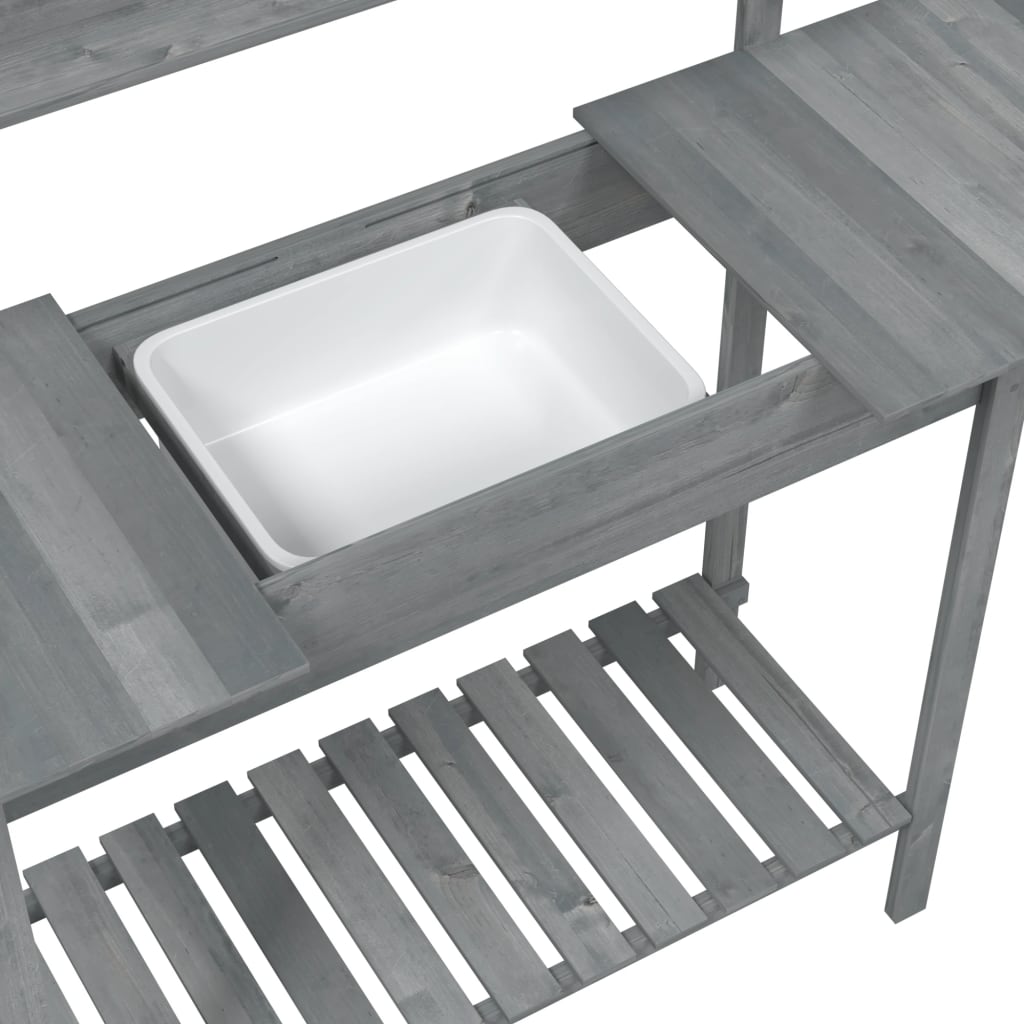 Tavolo Invaso con Lavello Grigio 147,5x44x139,5 Massello Abete | homemem39
