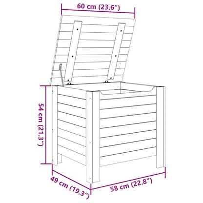 Contenitore con Coperchio RANA 60x49x54 cm Legno Massello Pino