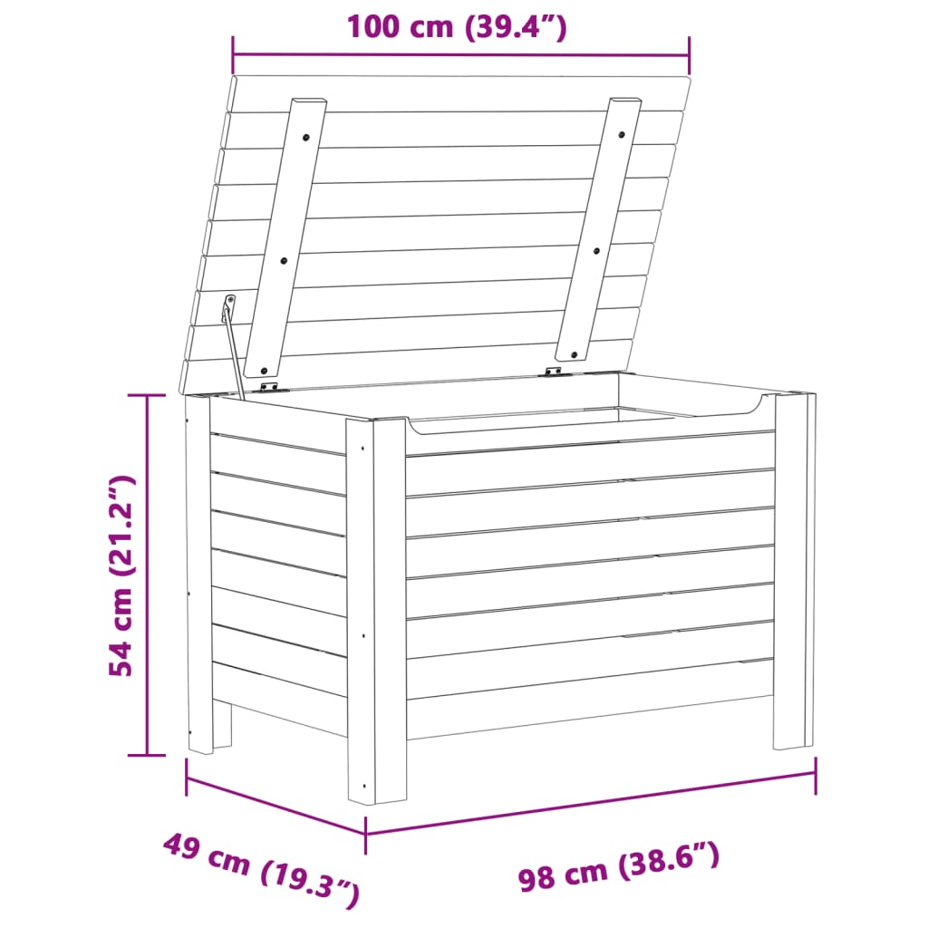 Contenitore con Coperchio RANA Bianco 100x49x54cm Massello Pino