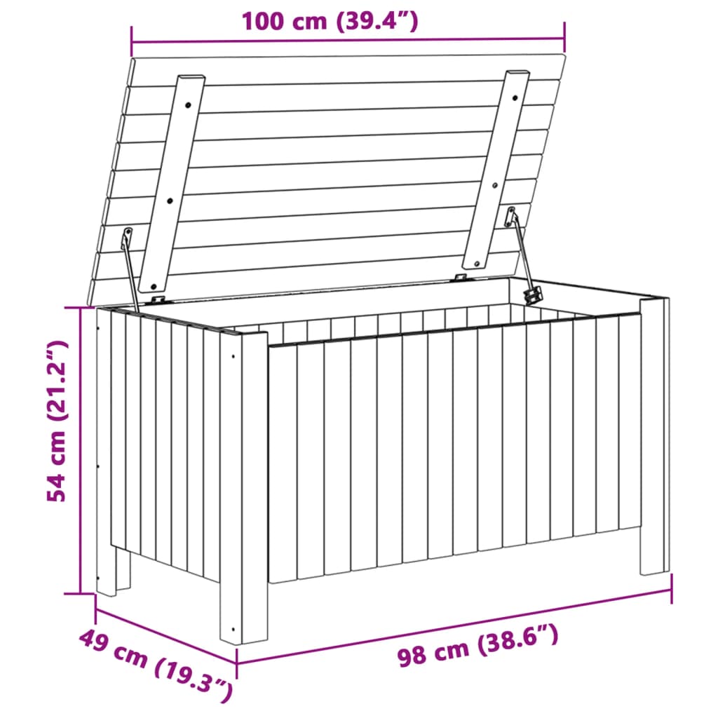 Contenitore con Coperchio RANA Bianco 100x49x54cm Massello Pino