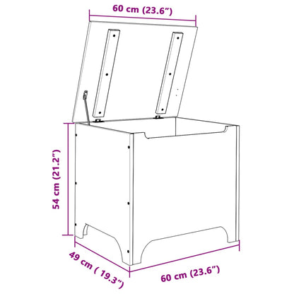 Contenitore con Coperchio RANA 60x49x54 cm Legno Massello Pino