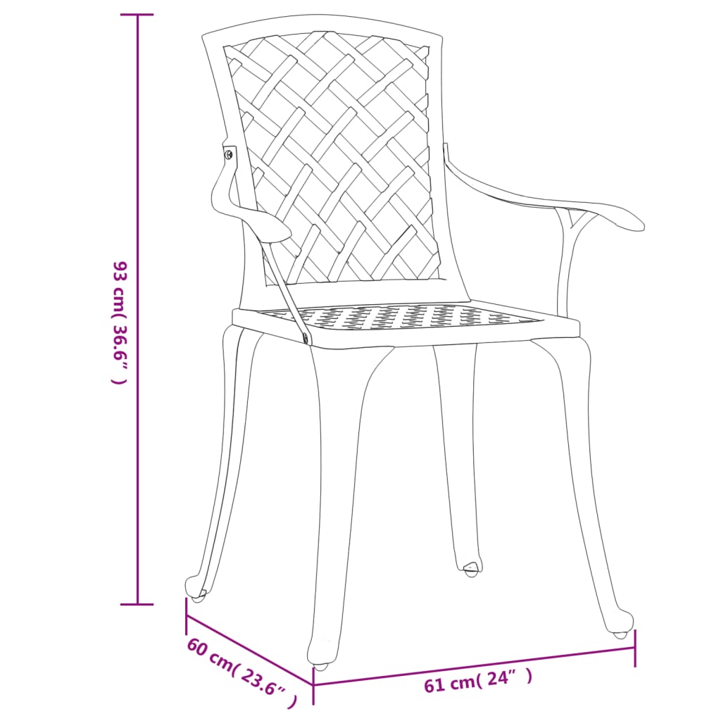 Sedie da Giardino 6 pz in Alluminio Pressofuso Bianco | homemem39