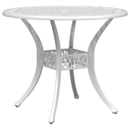Set da Pranzo da Giardino 5 pz Bianco in Alluminio Pressofuso | homemem39