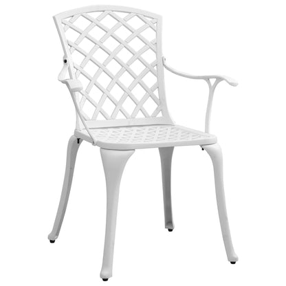 Set da Pranzo da Giardino 5 pz Bianco in Alluminio Pressofuso | homemem39
