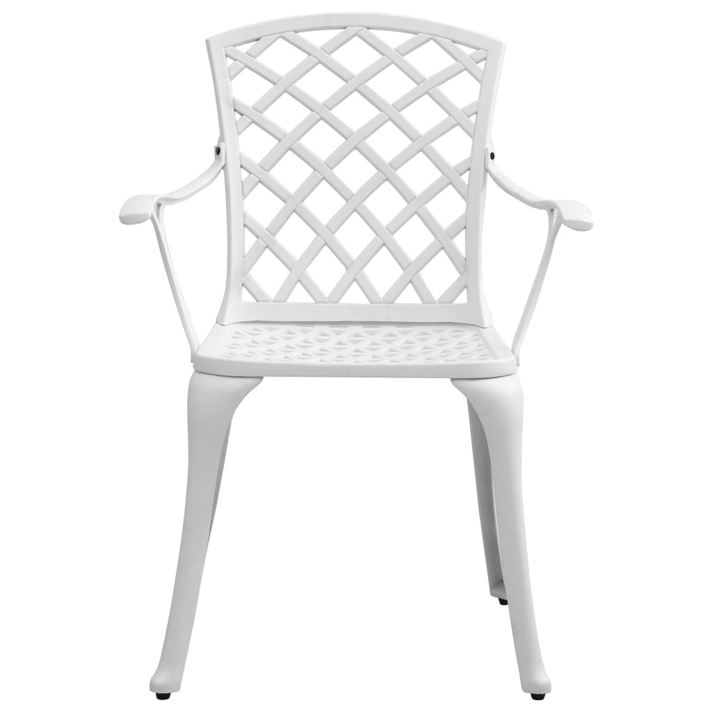 Set da Pranzo da Giardino 5 pz Bianco in Alluminio Pressofuso | homemem39