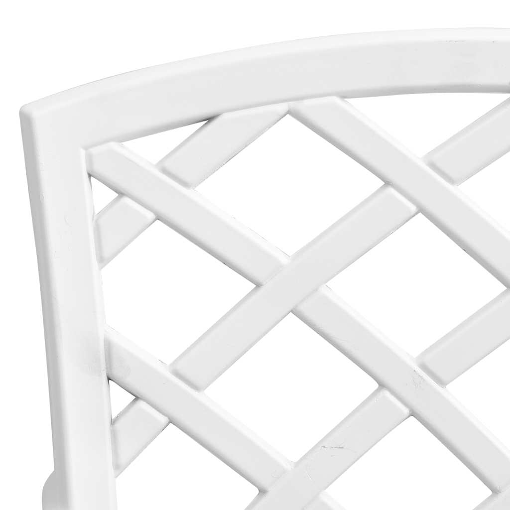 Set da Pranzo da Giardino 5 pz Bianco in Alluminio Pressofuso | homemem39