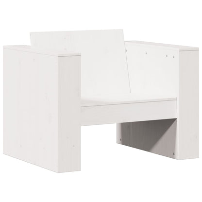 Divano da Giardino Bianco 79x60x62 cm in Legno Massello di Pino | homemem39