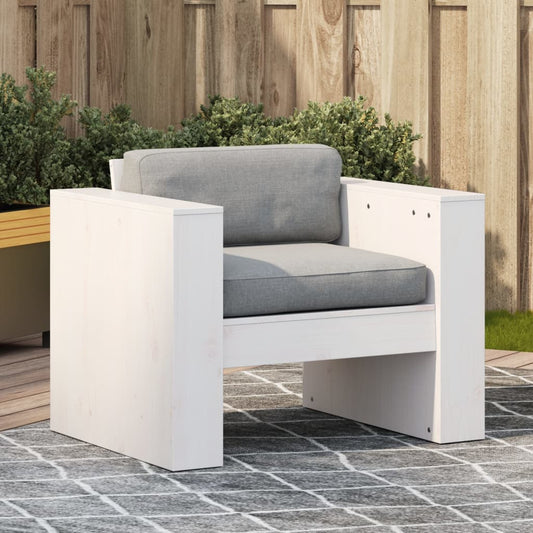 Divano da Giardino Bianco 79x60x62 cm in Legno Massello di Pino | homemem39