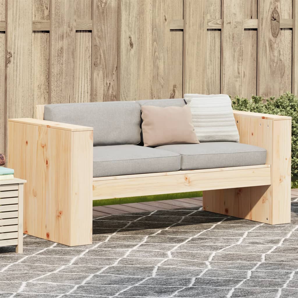 Divano da Giardino 2 Posti 134x60x62 cm Legno Massello di Pino | homemem39