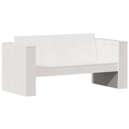 Divano Giardino 2 Posti Bianco 134x60x62 cm Legno Massello Pino