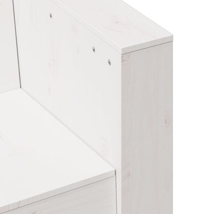 Divano Giardino 2 Posti Bianco 134x60x62 cm Legno Massello Pino