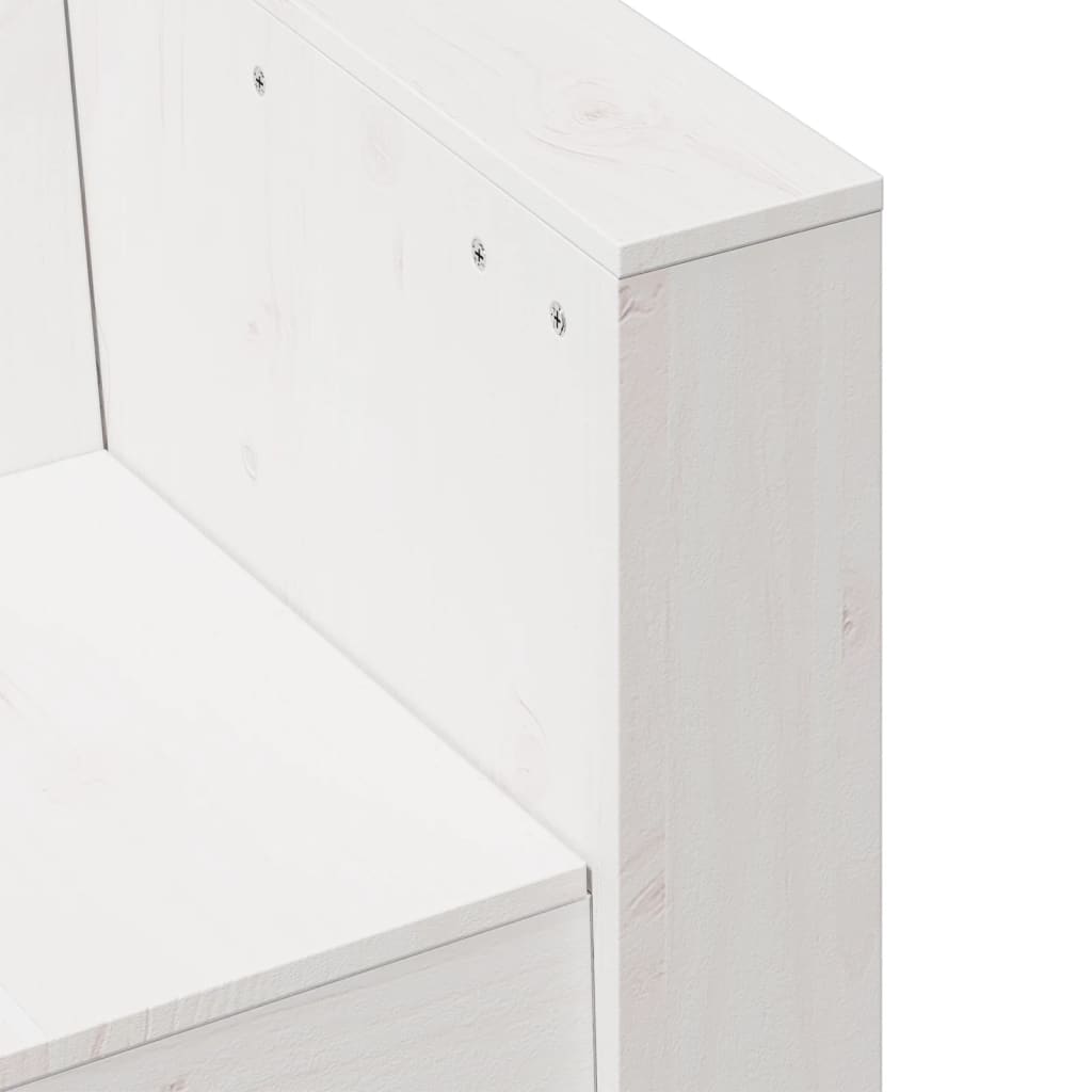 Divano Giardino 3 Posti Bianco 189x60x62 cm Legno Massello Pino