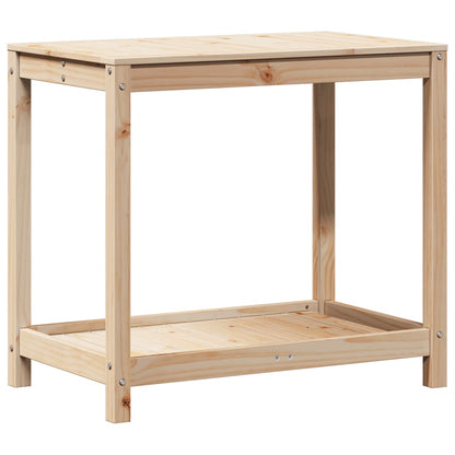 Tavolo Invaso con Ripiano 82,5x50x75 cm Legno Massello di Pino | homemem39
