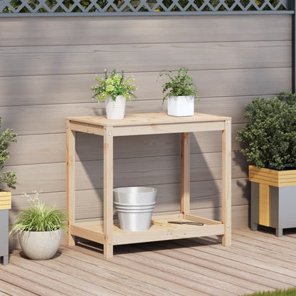 Tavolo Invaso con Ripiano 82,5x50x75 cm Legno Massello di Pino | homemem39