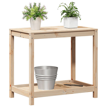Tavolo Invaso con Ripiano 82,5x50x75 cm Legno Massello di Pino | homemem39